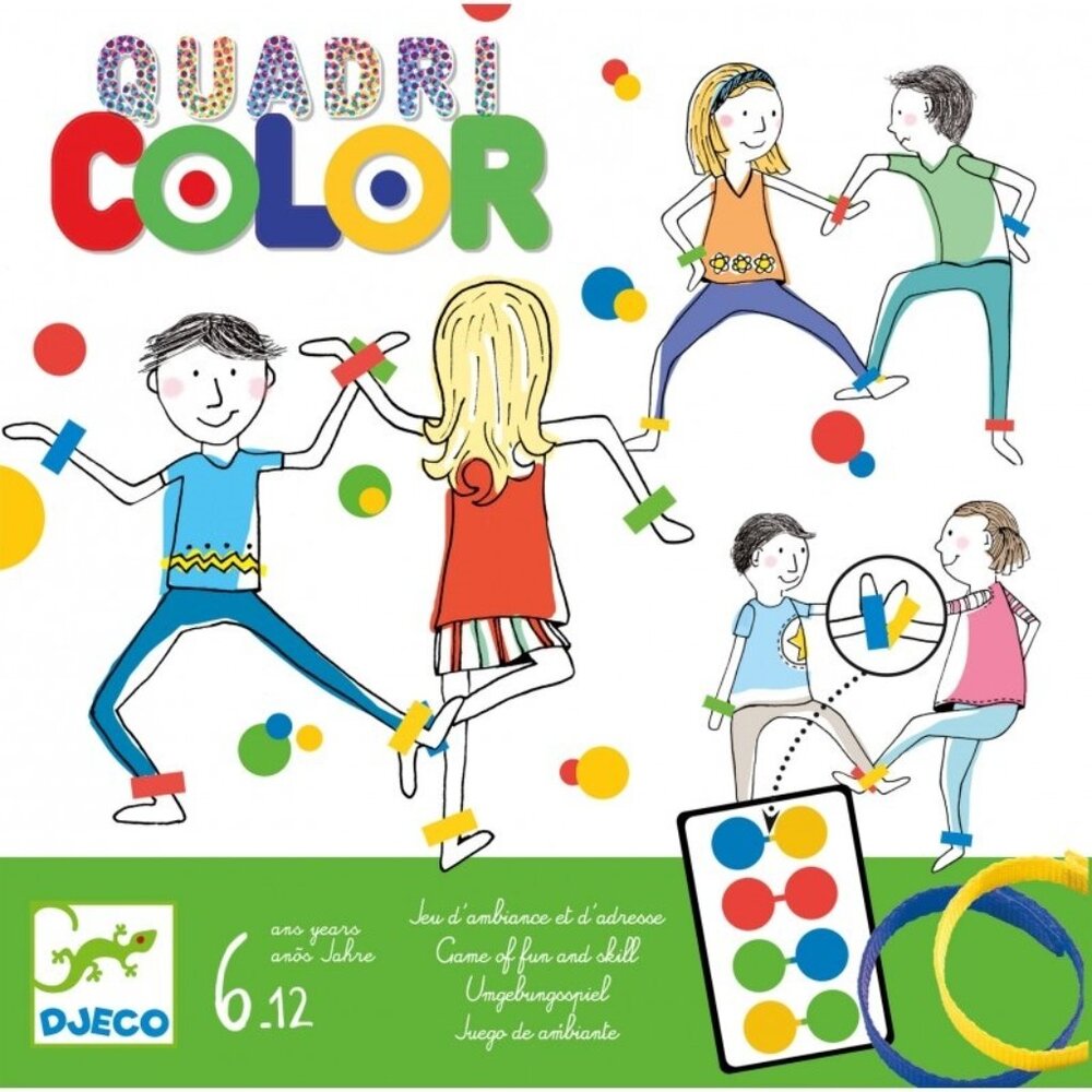 Djeco Quadri Color -Twister-style Fun Party Game 6+ New Sealed
